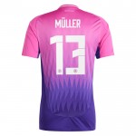 Günstige Fußballtrikots Deutschland Muller 13 Kinder Auswärtstrikot EURO 2024 Kurzarm